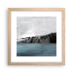 Poster in light oak frame - Water-Earth: Clash of Elements - 30x30 cm