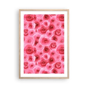 Poster in light oak frame - Roses at the Bottom and at the Top - 50x70 cm