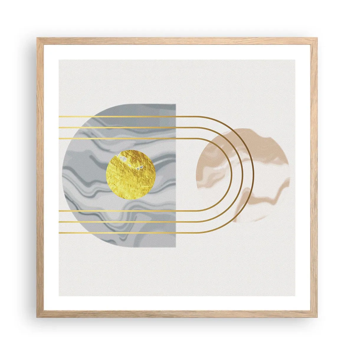 Poster in light oak frame - Brightness nad Shine - 60x60 cm