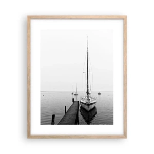 Poster in light oak frame - Ready to Sail away - 40x50 cm