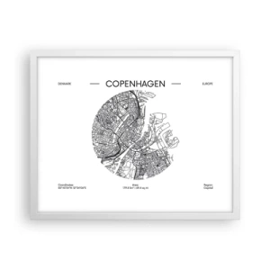 Poster in white frmae - Anatomy of Copenhagen - 50x40 cm