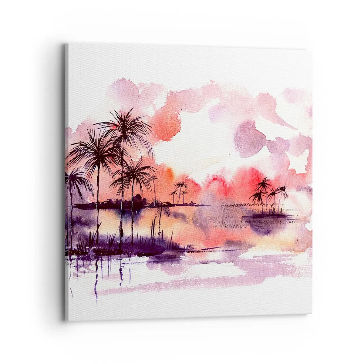 Canvas picture - Peace of Tropics in Red - 70x70 cm