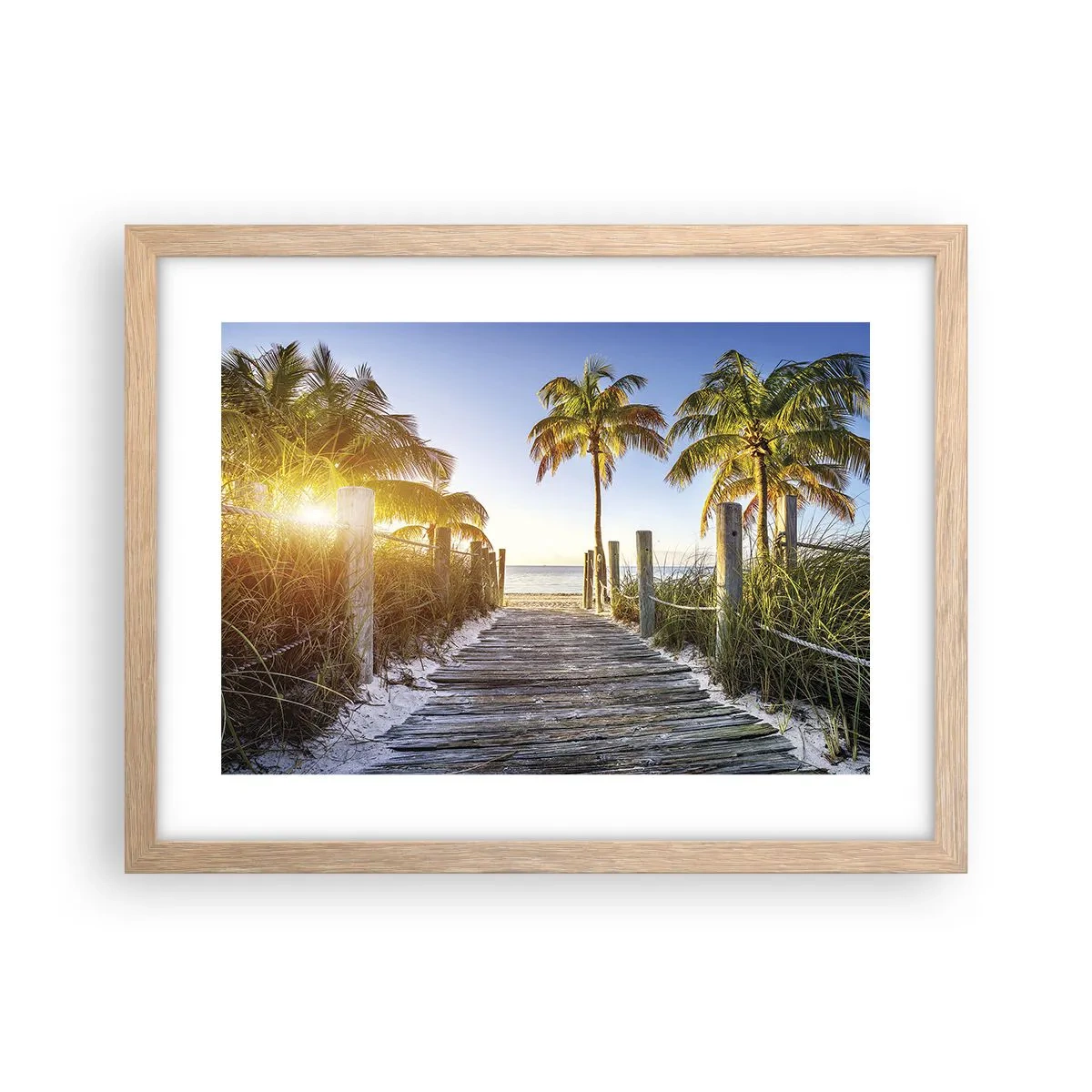 Poster in light oak frame - Straight to Paradise - 40x30 cm