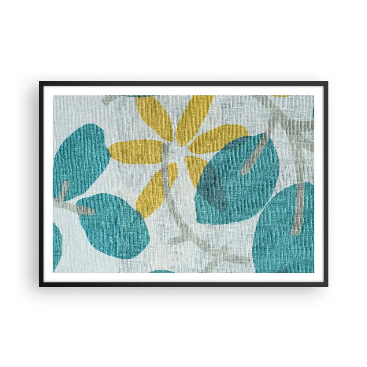 Poster in black frame - Among Azure Leaves - 100x70 cm