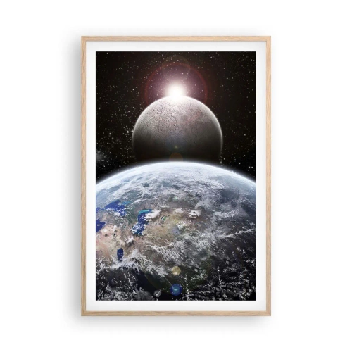 Poster in light oak frame - Space Landscape - Sunrise - 61x91 cm