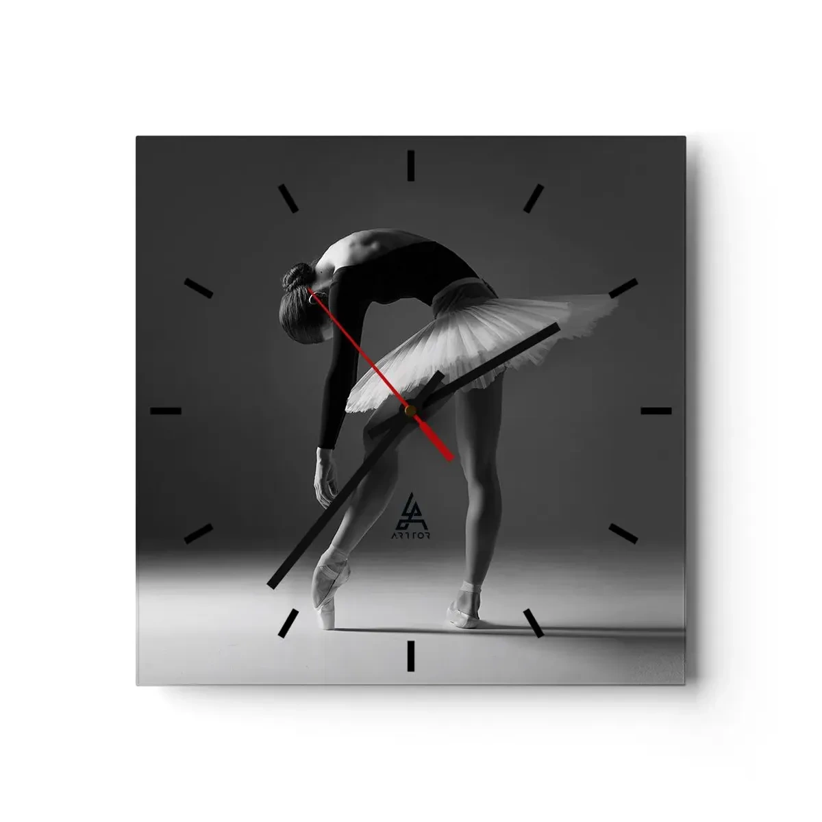 Wall clock - Clock on glass - Belle Ballet Dancer - 30x30 cm