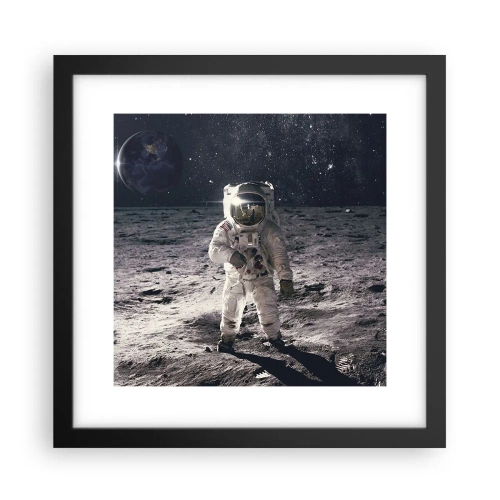 Poster in black frame - Greetings from the Moon - 30x30 cm