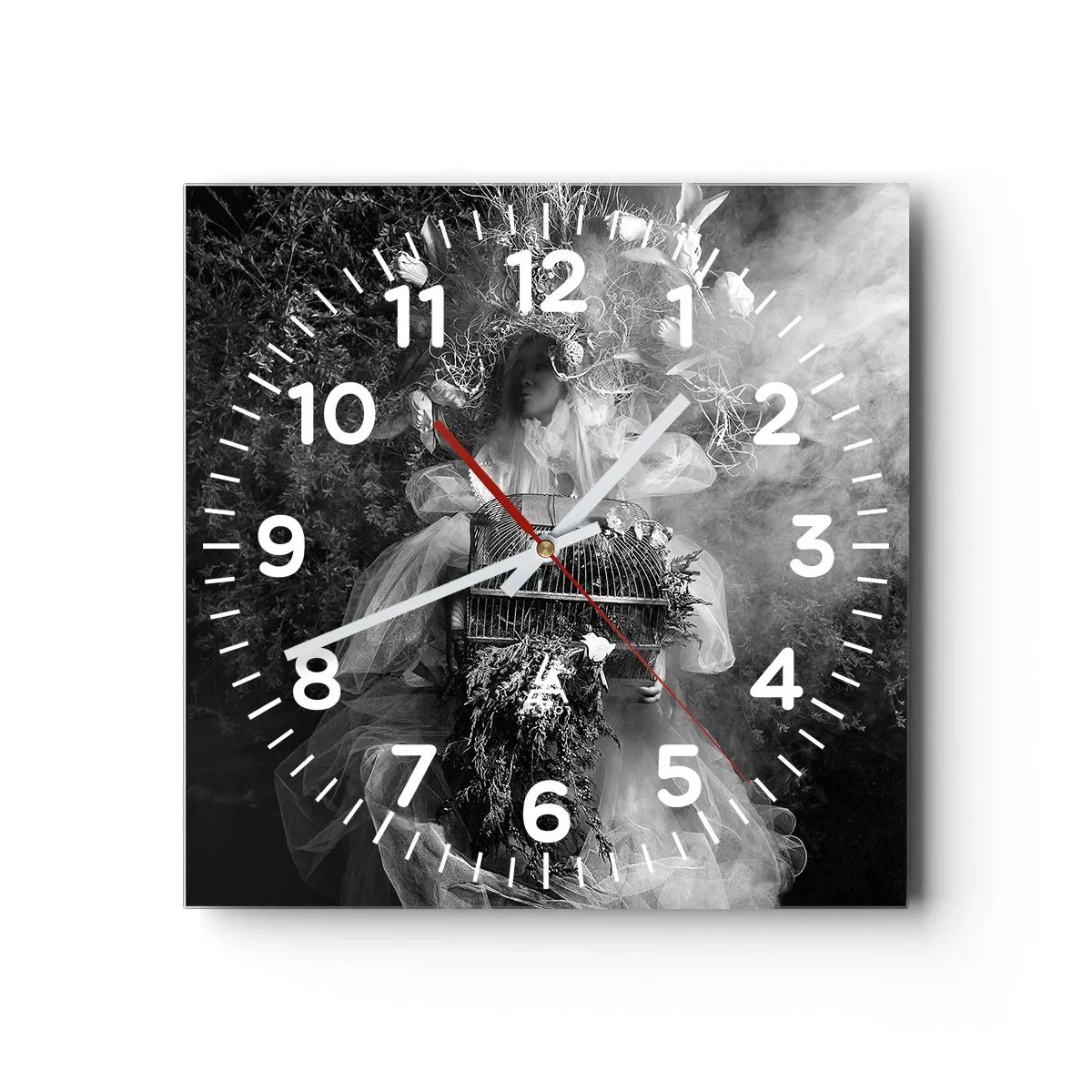 Wall clock - Clock on glass - Mother Nature - 40x40 cm