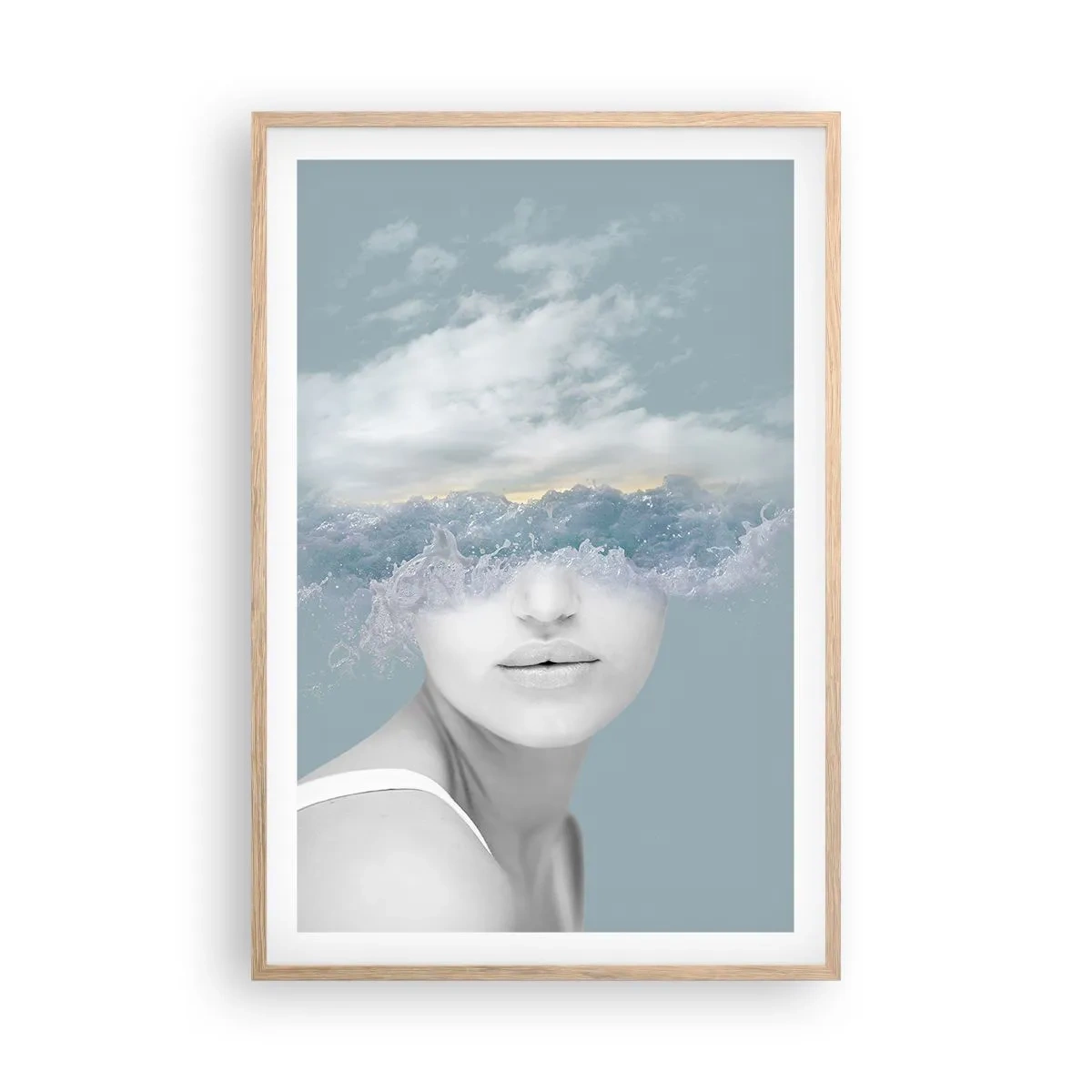 Poster in light oak frame - With the Head In the Clouds - 61x91 cm