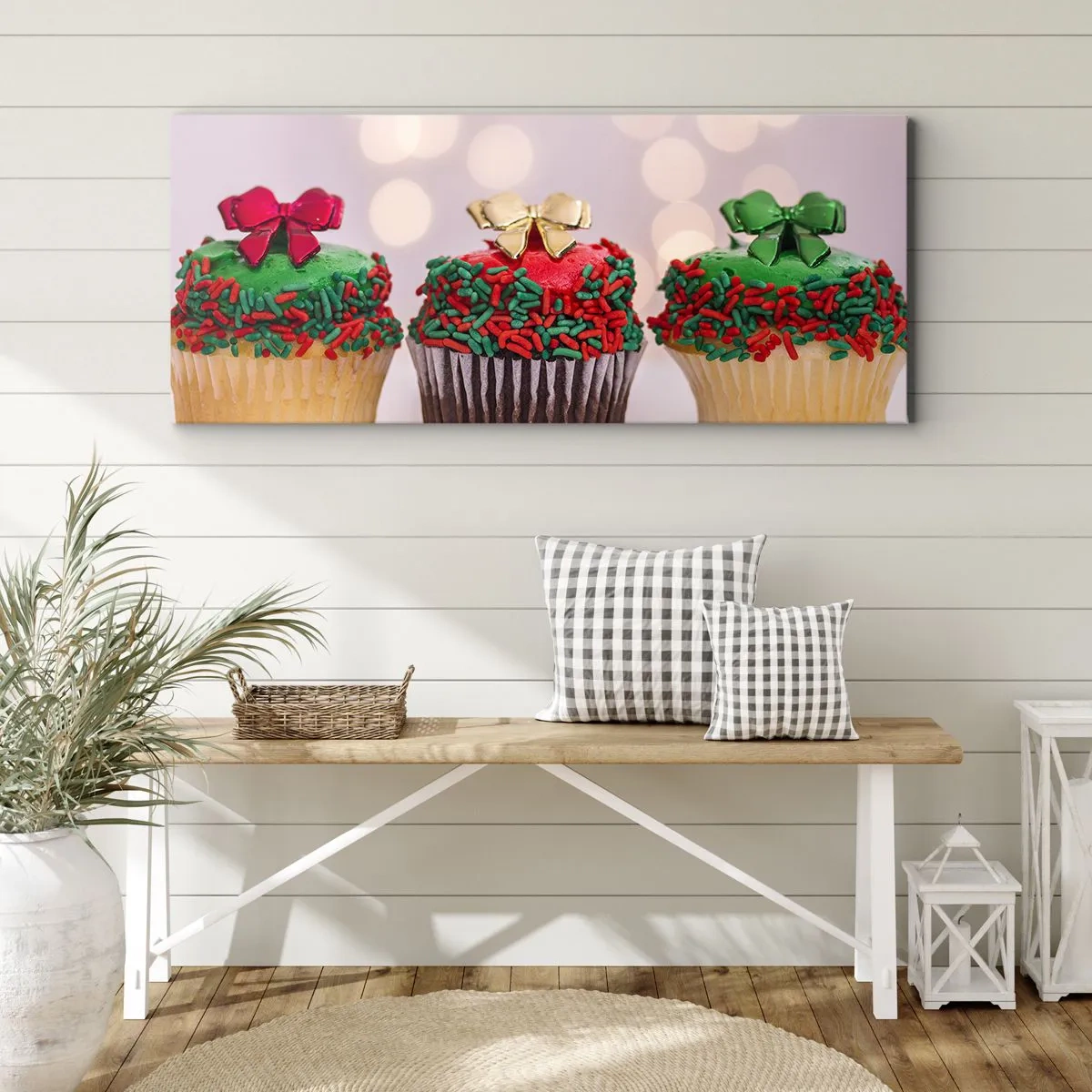 Canvas picture - Cakes with a Bow - 90x30 cm