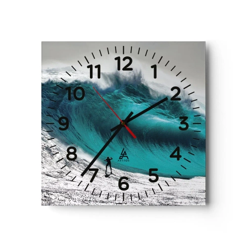Wall clock - Clock on glass - Challenge Accepted - 40x40 cm