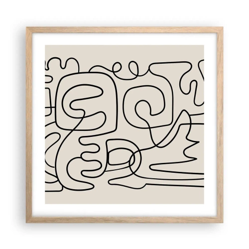 Poster in light oak frame - Tracing - 50x50 cm