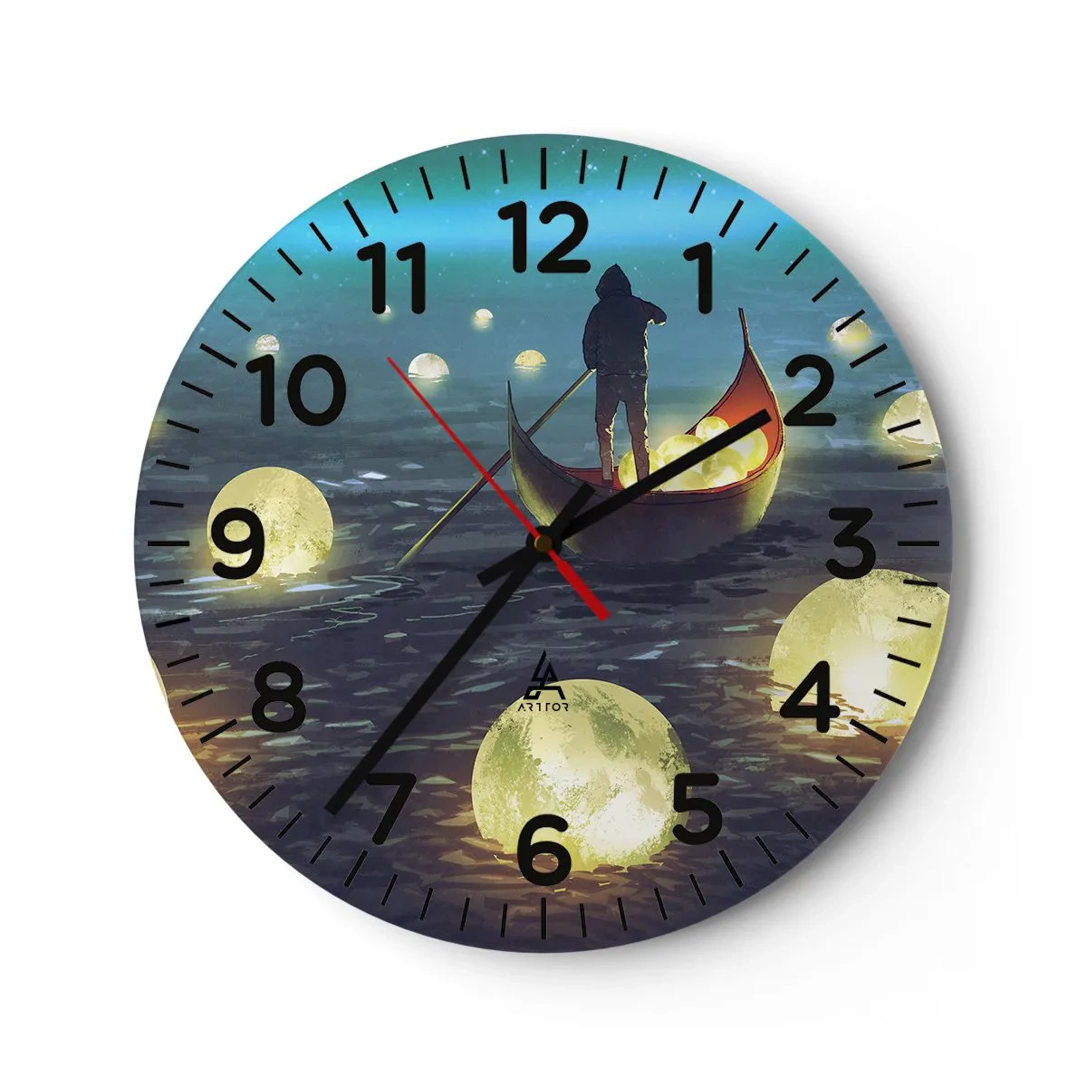 Wall clock - Clock on glass - Things that Philosophers Did Not Dream About - 30x30 cm