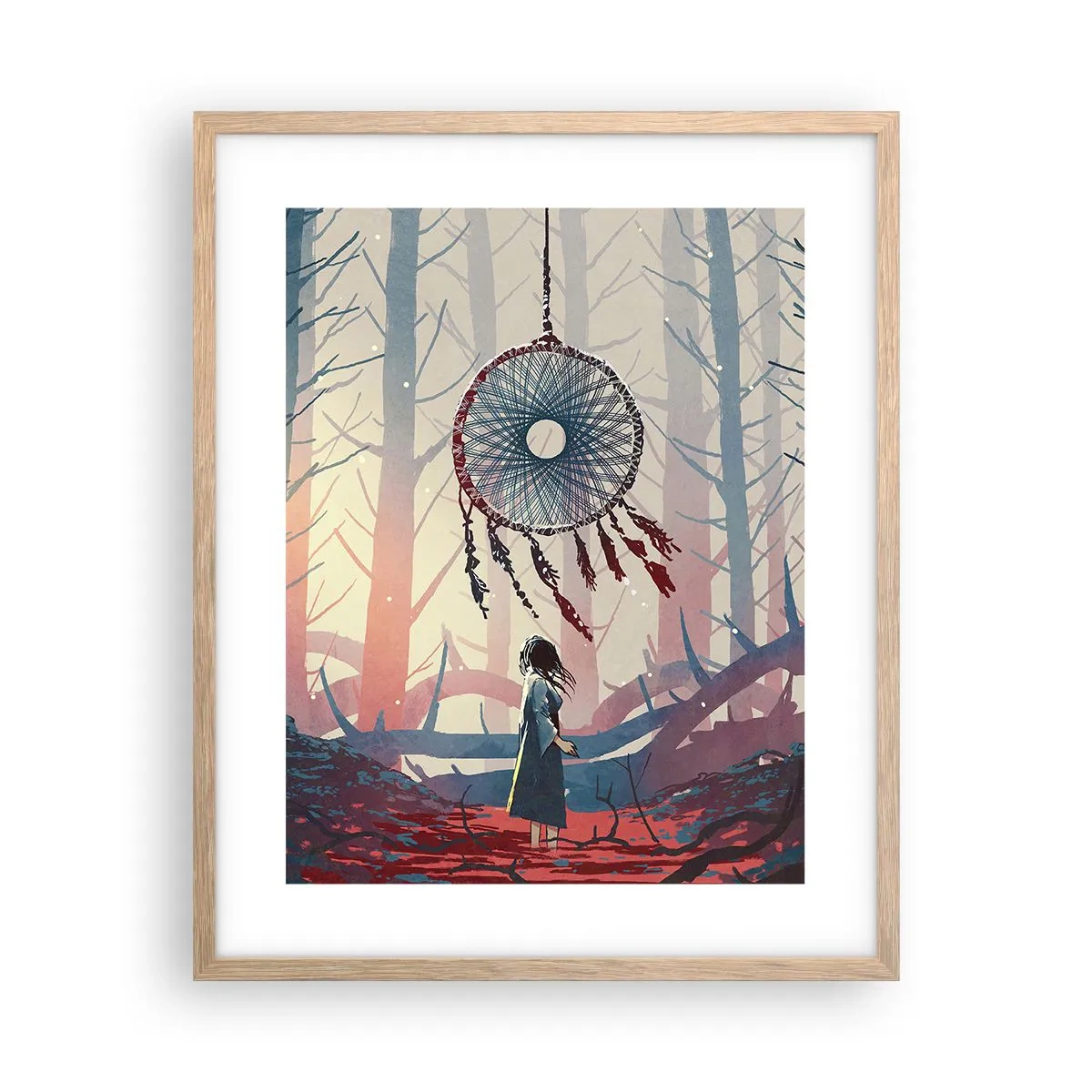 Poster in light oak frame - Mysterious Ritual of Life - 40x50 cm