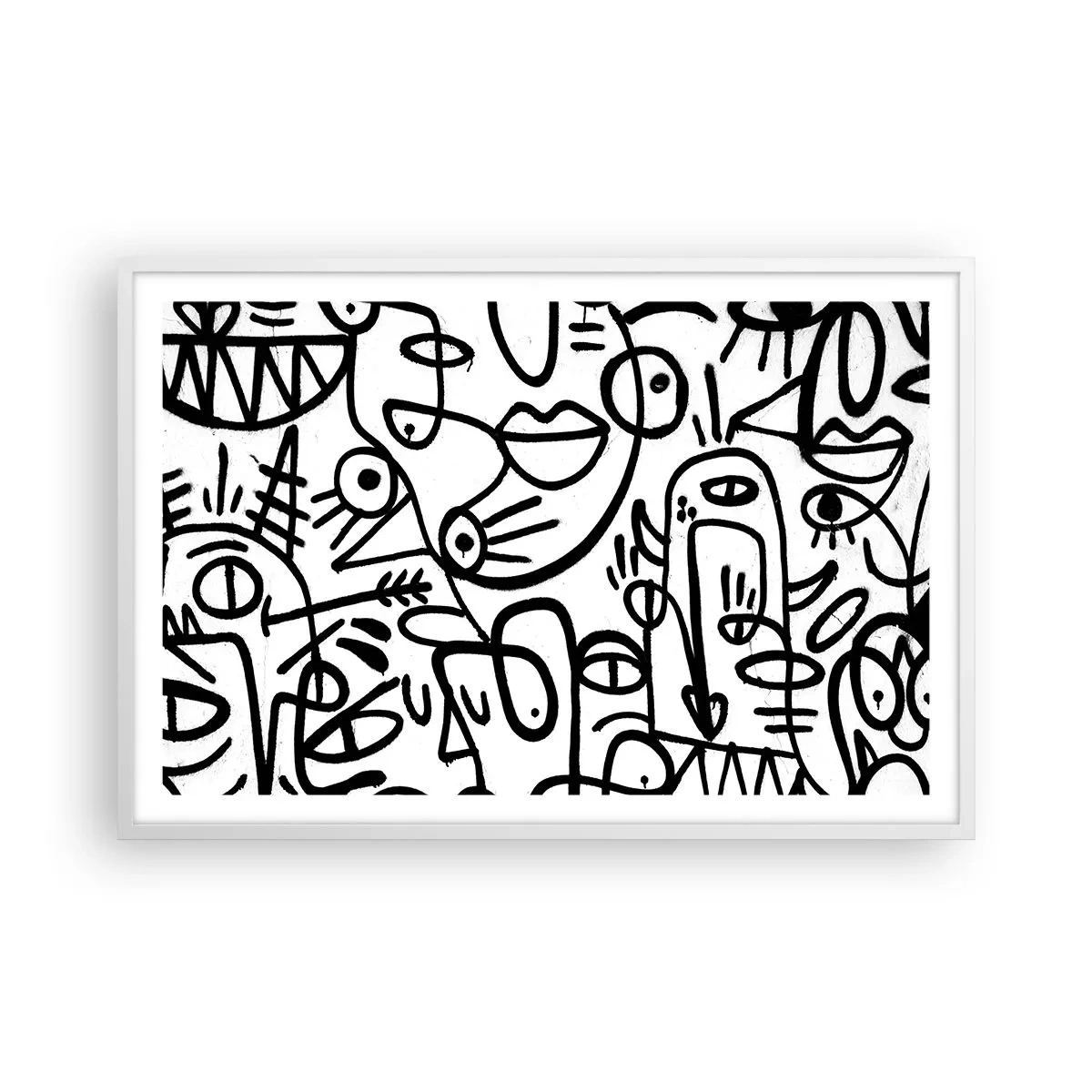 Poster in white frmae - Faces and Mirages - 91x61 cm
