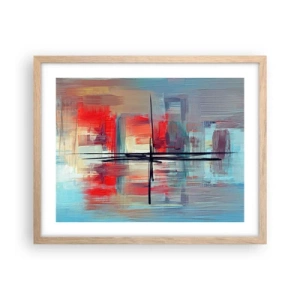 Poster in light oak frame - Landscape in a foreign Dimension - 50x40 cm