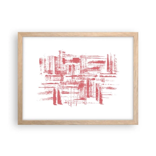 Poster in light oak frame - Red City - 40x30 cm