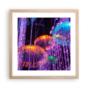 Poster in light oak frame - Light Fountain - 40x40 cm