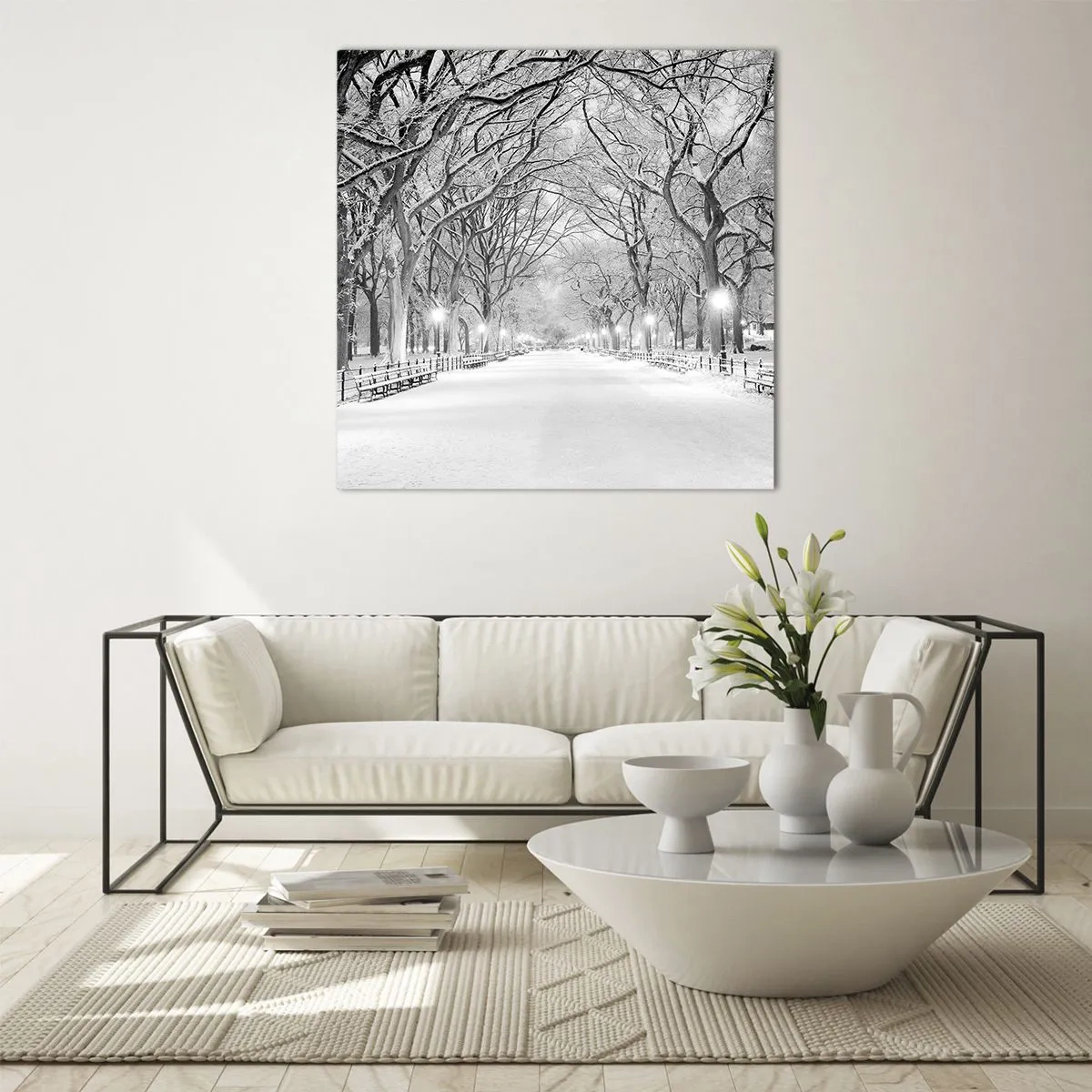 Glass picture - Four Seasons: Winter - 40x40 cm