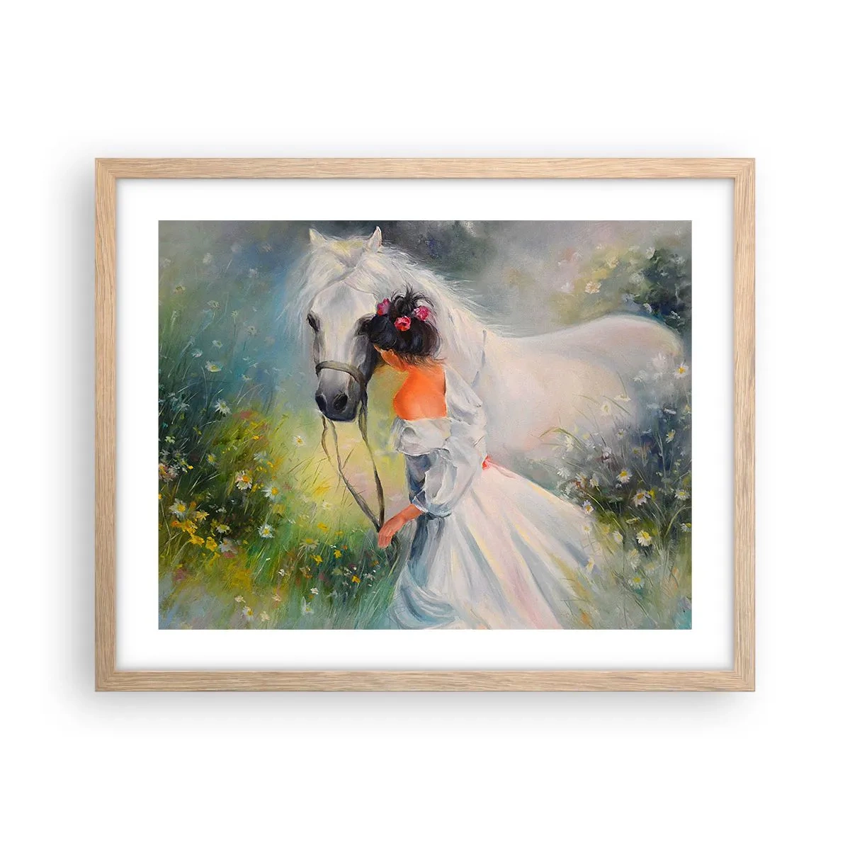 Poster in light oak frame - Like from a Beautiful Dream - 50x40 cm