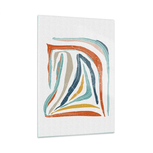 Glass picture - Abstract with a Friendly Smile - 50x70 cm