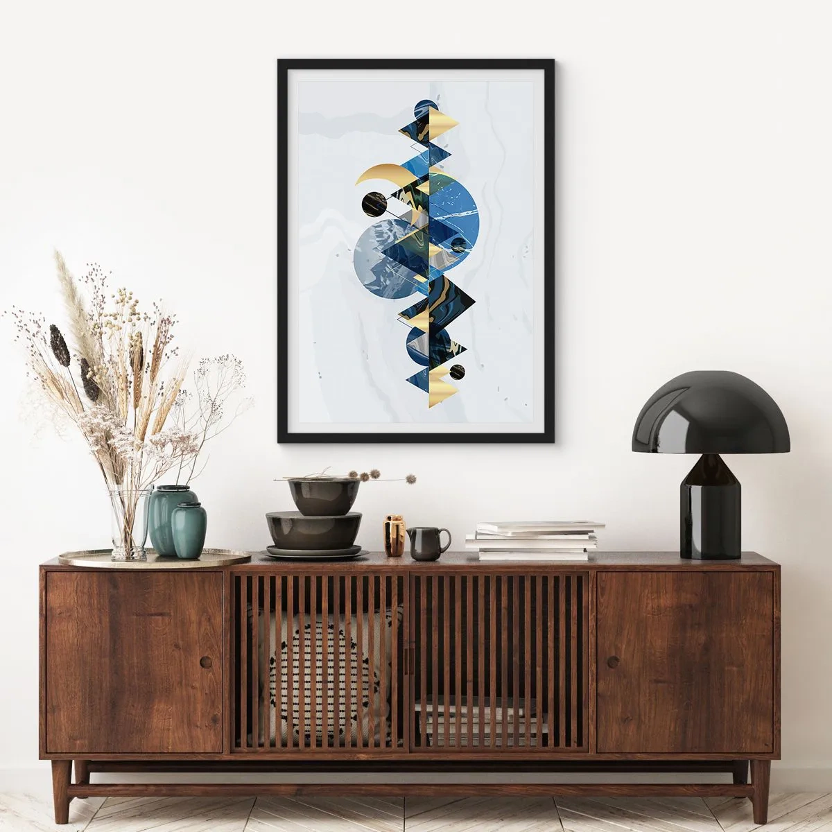 Poster in black frame - Geometrical Landscape - 70x100 cm