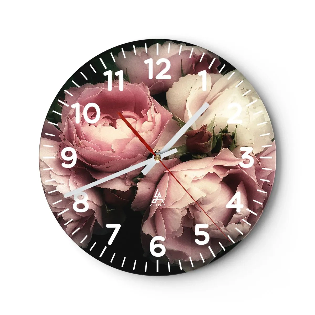 Wall clock - Clock on glass - Belle Epoque Charm - 40x40 cm