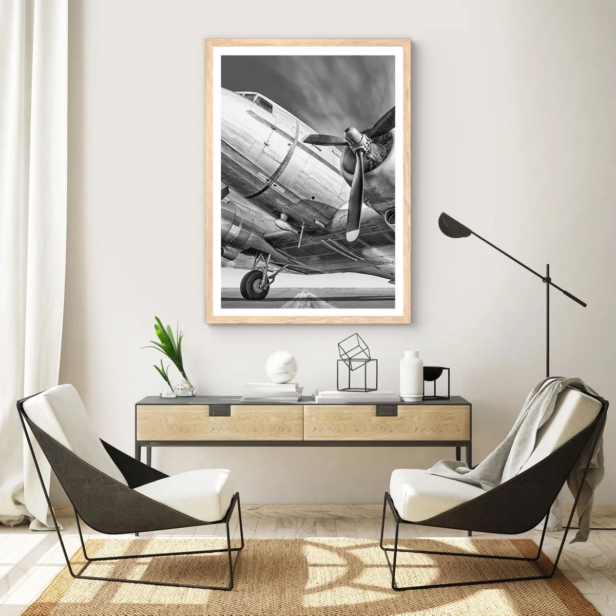Poster in light oak frame - Always Ready to Fly - 70x100 cm