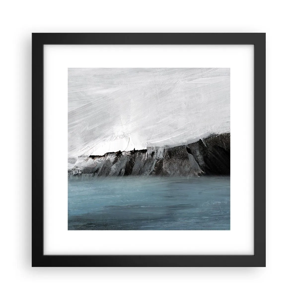 Poster in black frame - Water-Earth: Clash of Elements - 30x30 cm