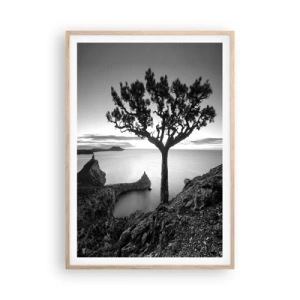 Poster in light oak frame - Quiet All Around - 70x100 cm