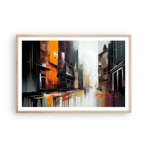 Poster in light oak frame - Rainy Day - 91x61 cm