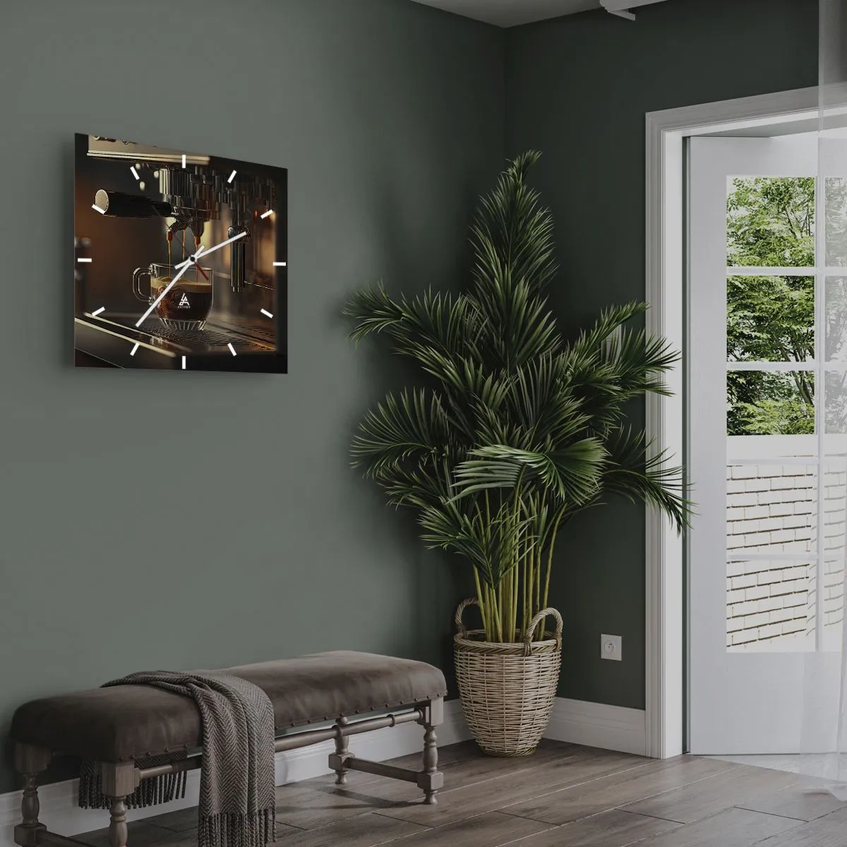 Wall clock - Clock on glass - Sensual Mixture - 30x30 cm