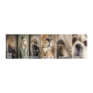 Photo Wallpaper Sample Self-Adhesive Deluxe Sticker - I Prefer Casual Style - Abstraction, Lion, Dog - 100x30 cm