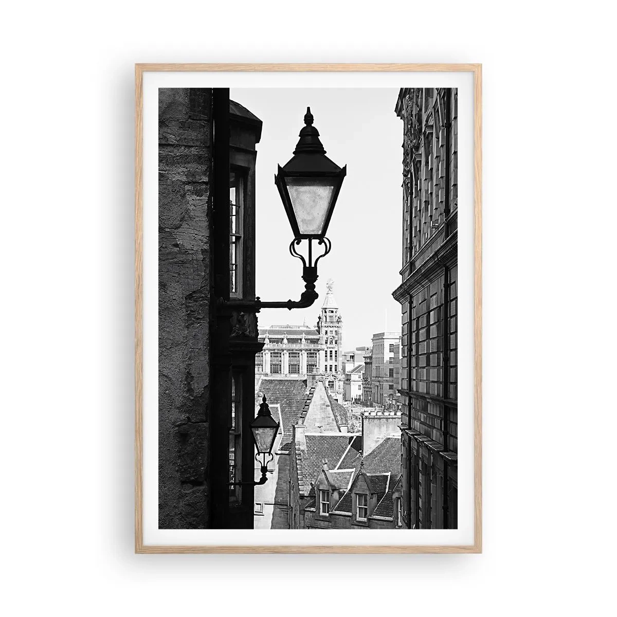 Poster in light oak frame - Tale from Edinburgh - 70x100 cm