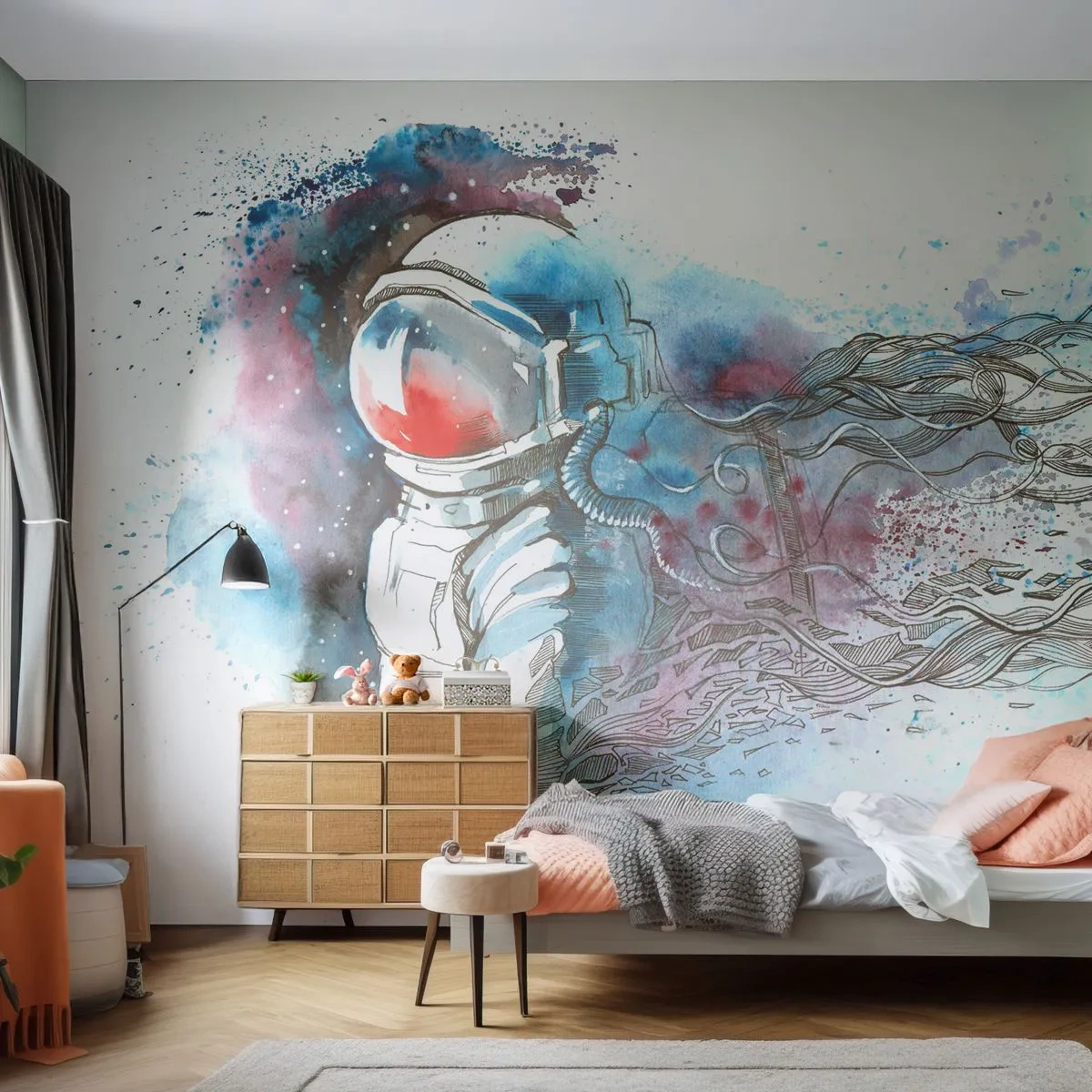 Photo Wallpaper Premium Canvas - Alone In Space - Astronaut, Cosmonaut, Abstraction - 500x350 cm