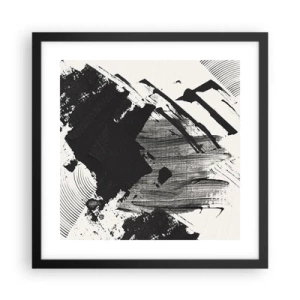 Poster in black frame - Abstract - Expression of Black - 40x40 cm