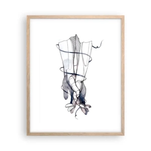 Poster in light oak frame - Study of Touch - 40x50 cm