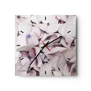 Wall clock - Clock on glass - In the Flood of Flowers - 40x40 cm