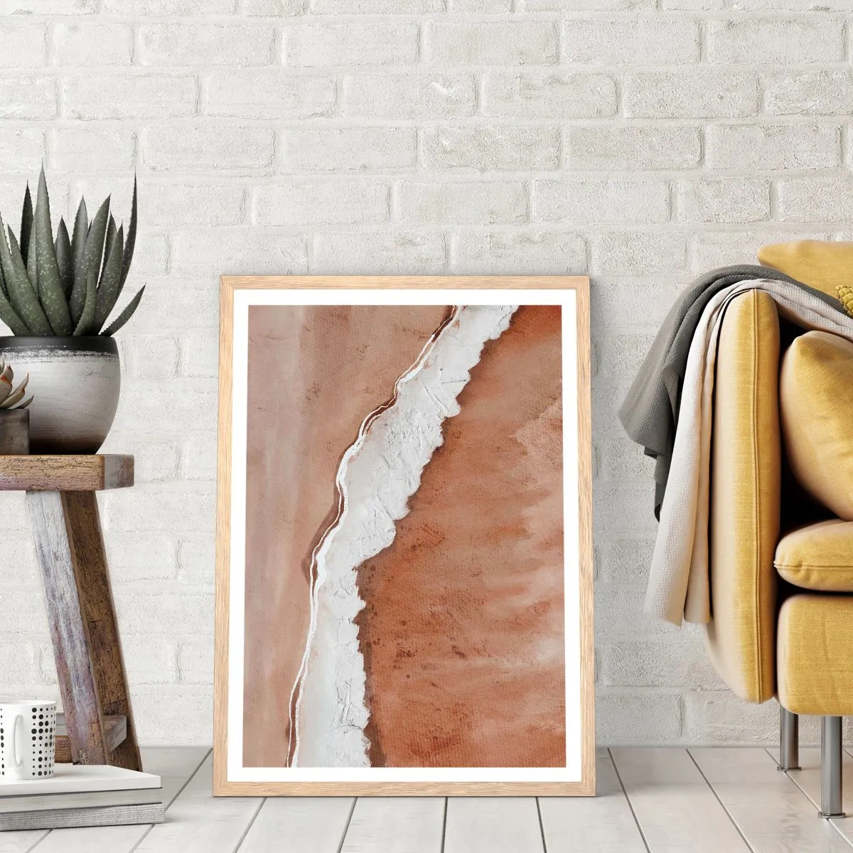 Poster in light oak frame - Earth Colours - 50x70 cm