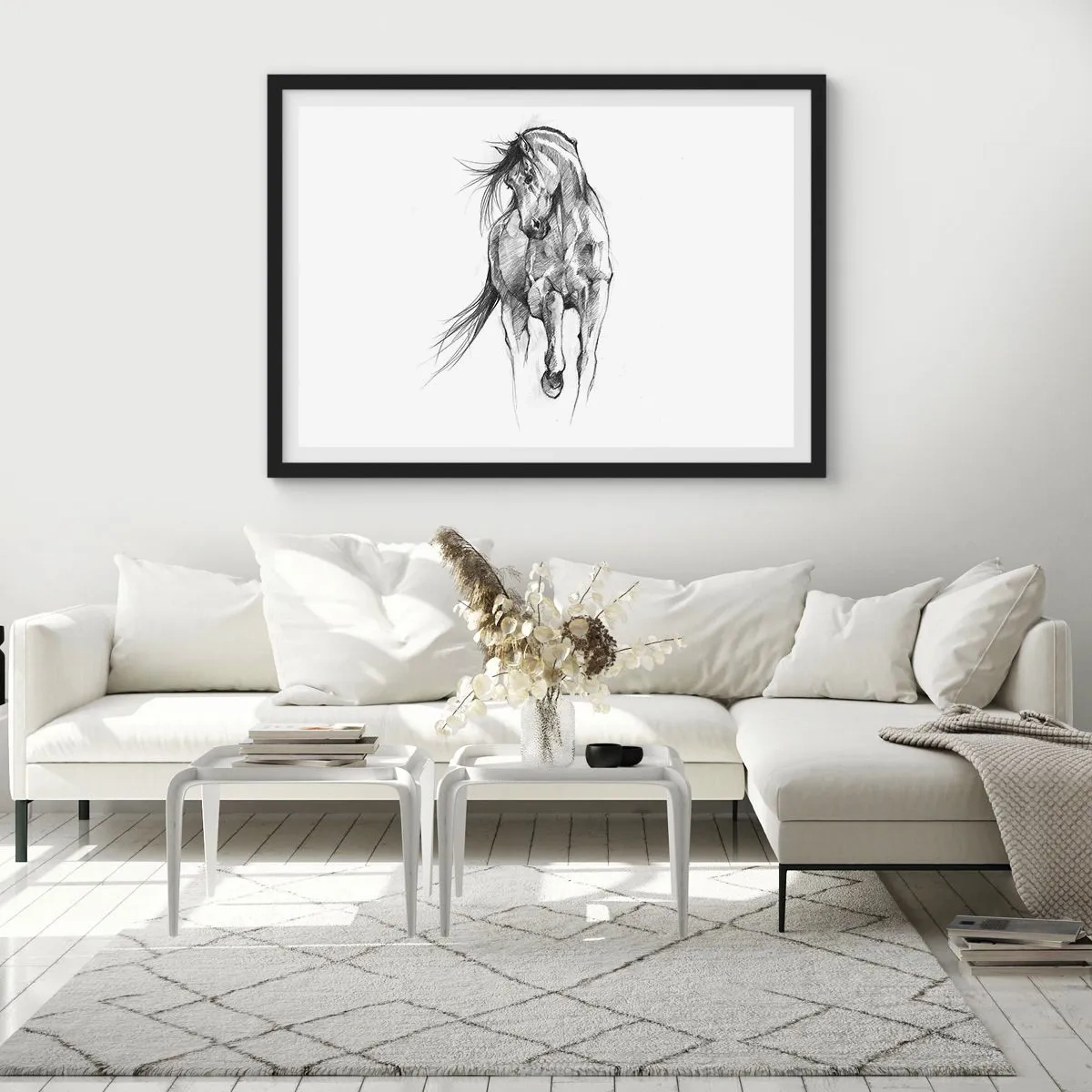 Poster in black frame - In a Graceful Trot - 100x70 cm