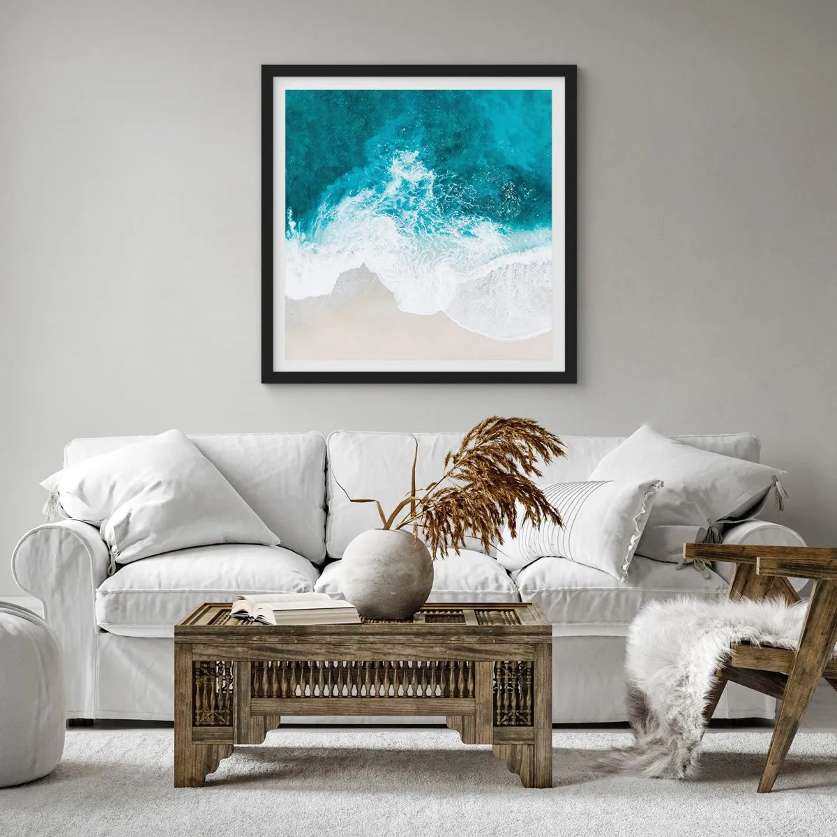 Poster in black frame - Natural Caress - 50x50 cm