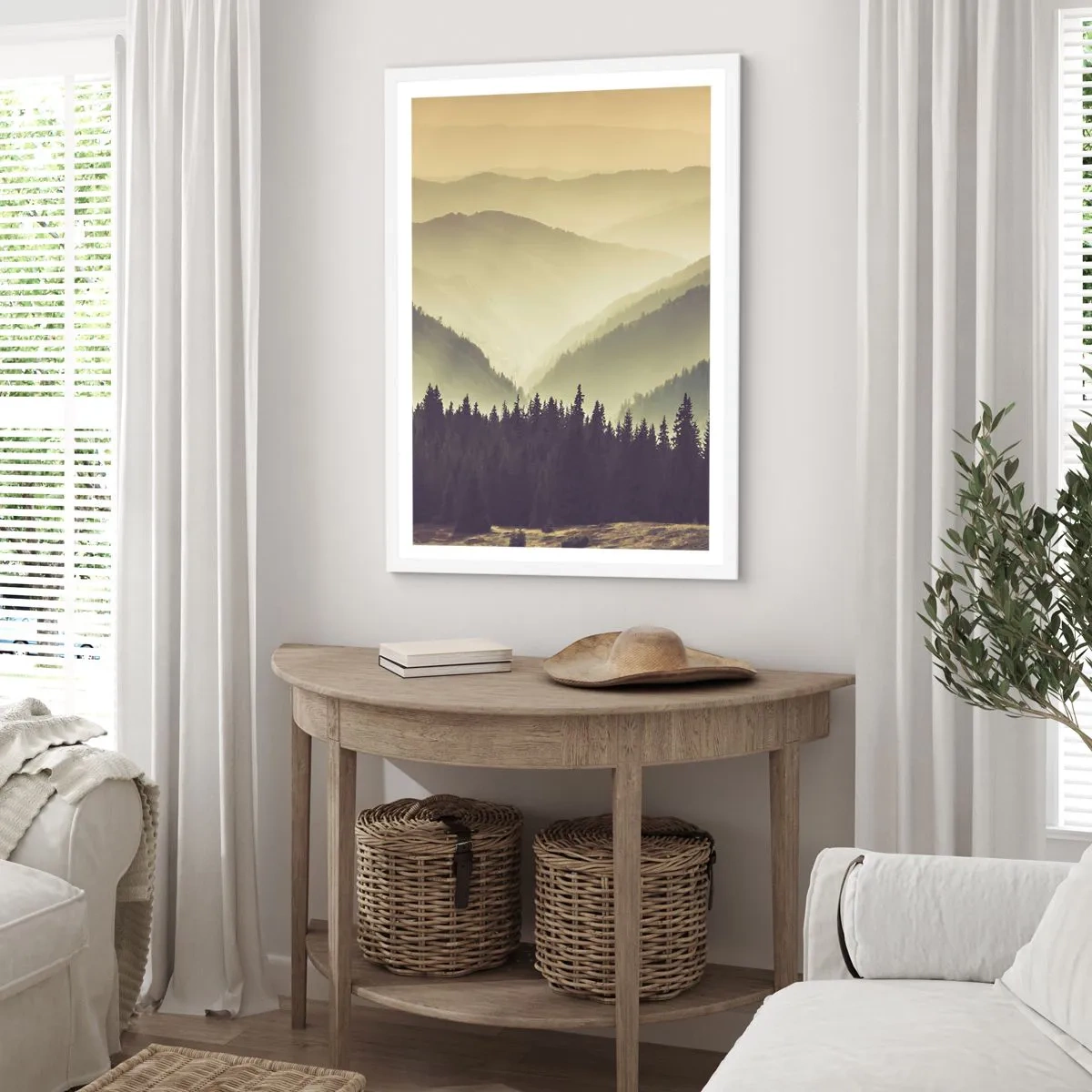 Poster in white frmae - In a Faraway Land, Past the Mountains - 30x40 cm