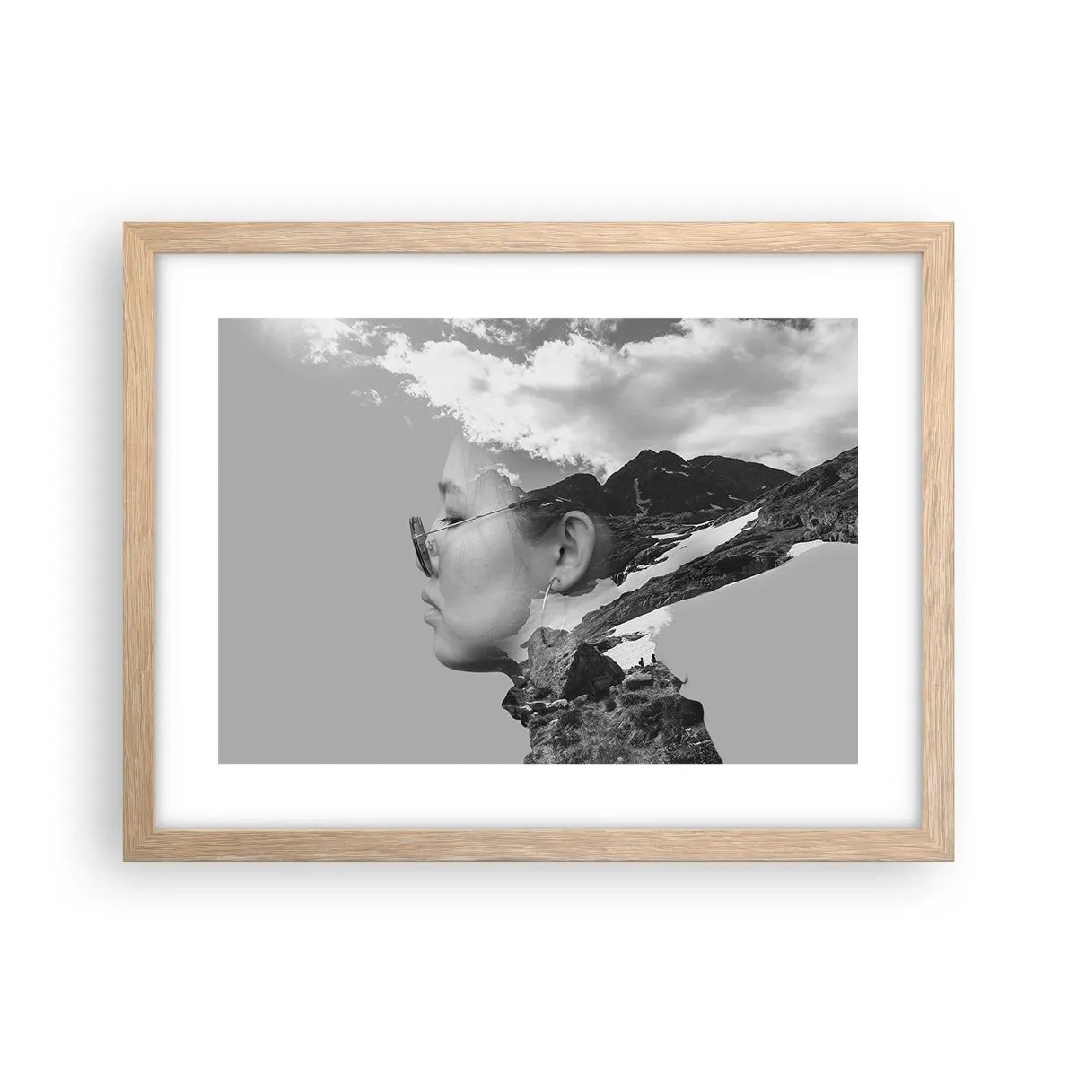 Poster in light oak frame - Cloudy Portrait - 40x30 cm