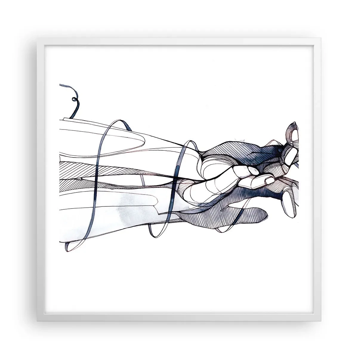 Poster in white frmae - Study of Touch - 60x60 cm