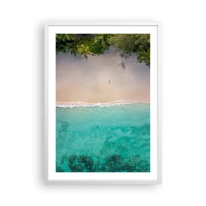 Poster in white frmae - Paradise Beach - 50x70 cm