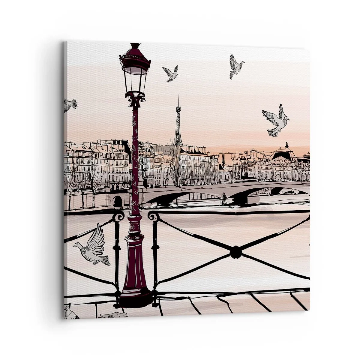 Canvas picture - Over the Roofs of Paris - 60x60 cm