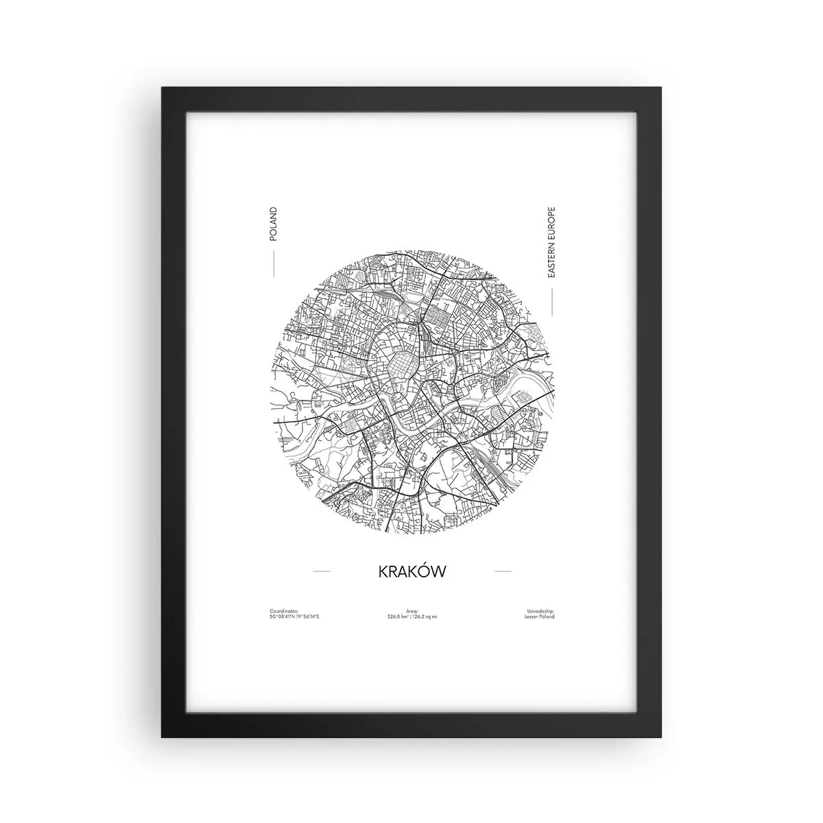 Poster in black frame - Anatomy of Crocow - 30x40 cm