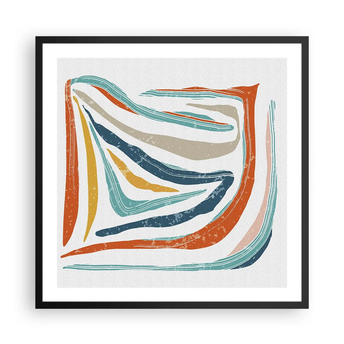 Poster in black frame - Abstract with a Friendly Smile - 60x60 cm