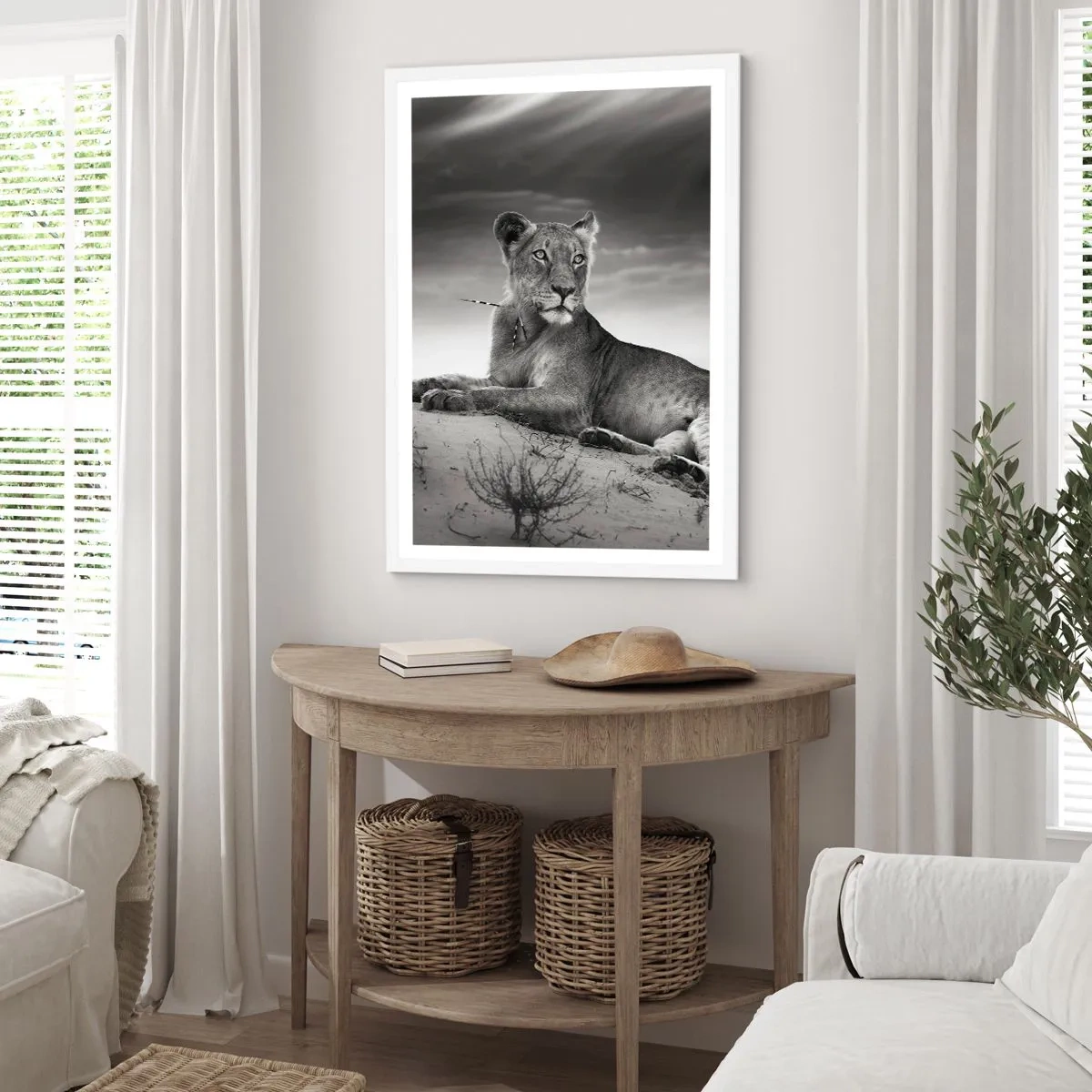 Poster in white frmae - Queen of Desert Is Resting - 70x100 cm