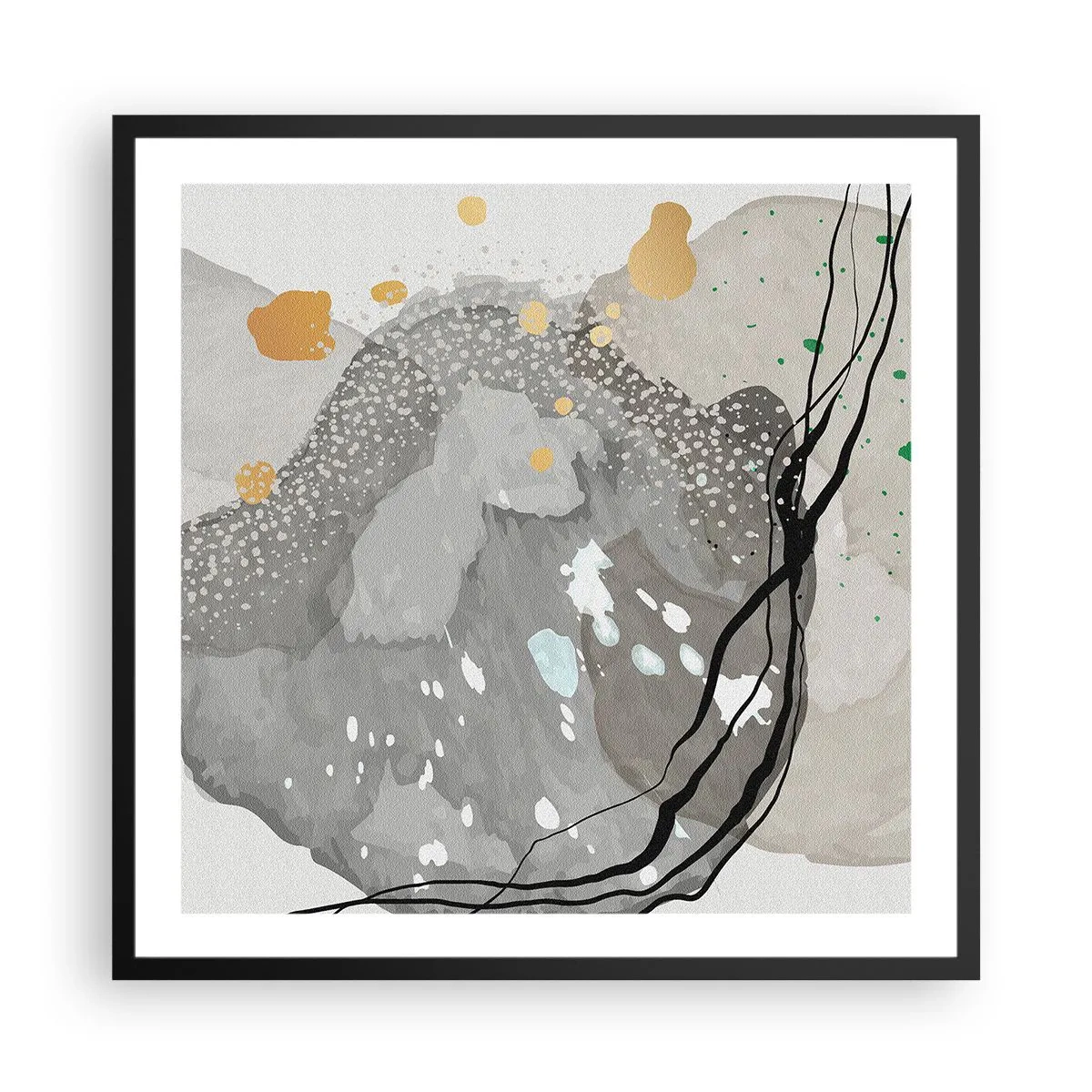 Poster in black frame - Organic Composition  - 60x60 cm